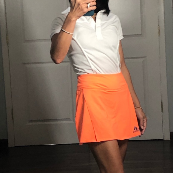 Adidas Climalite Orange Tennis Skirt 